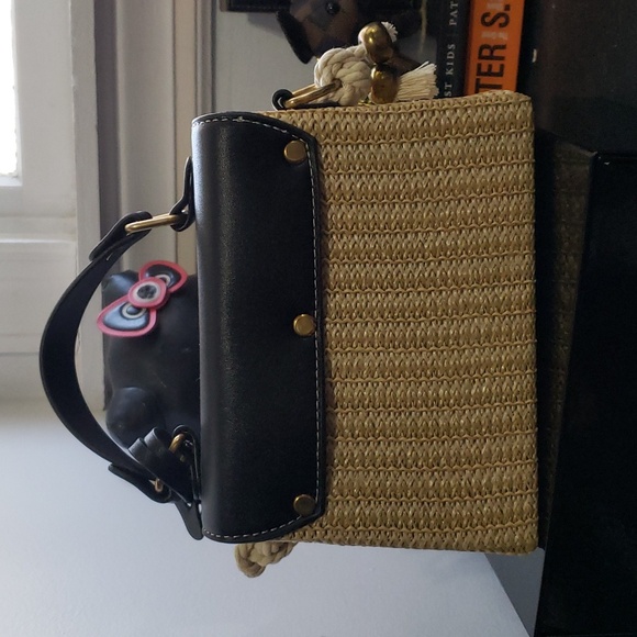 Women Mini Straw Woven Cross-body Shoulder Bag Top-handle Bag Handbag - Picture 3 of 7